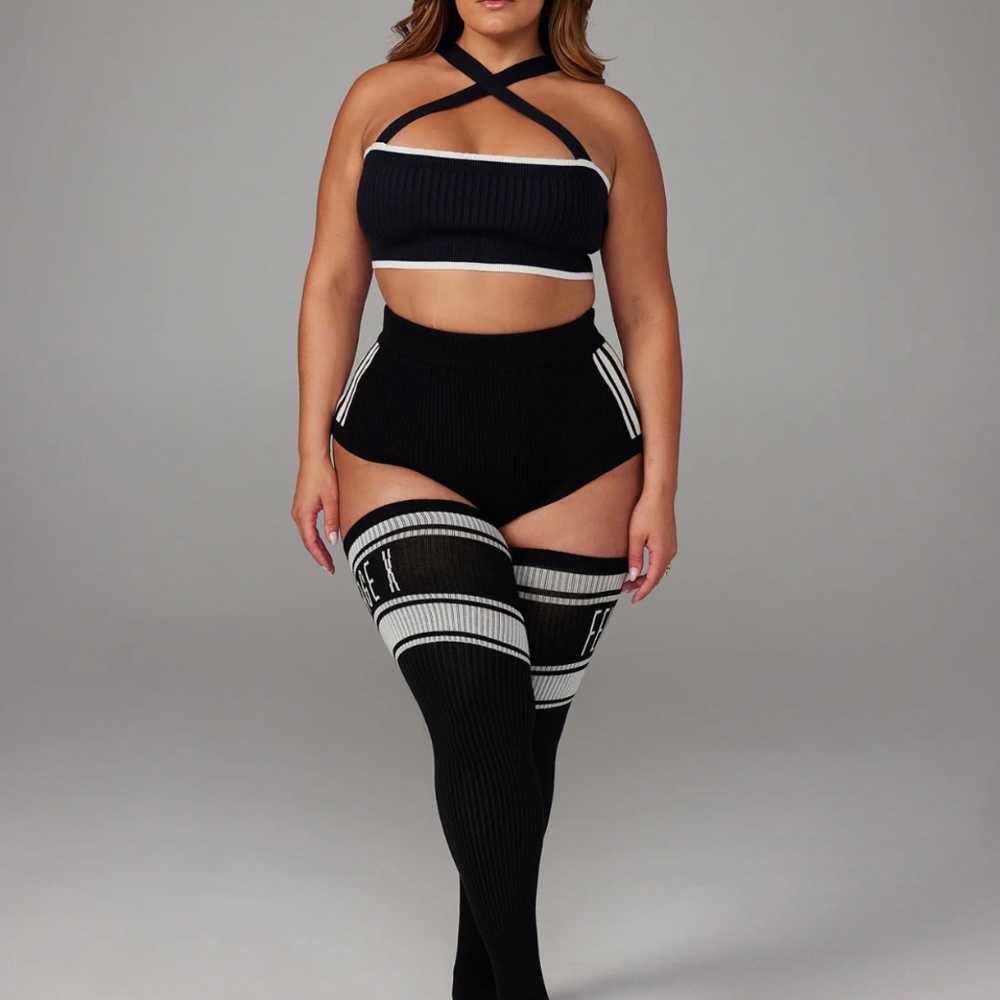 Sexy XL/1XL Savage Fenty Black and White Thigh Highs